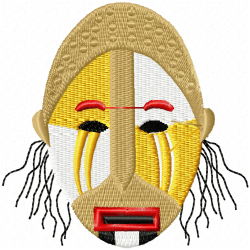 African Masks Embroidery Design 1